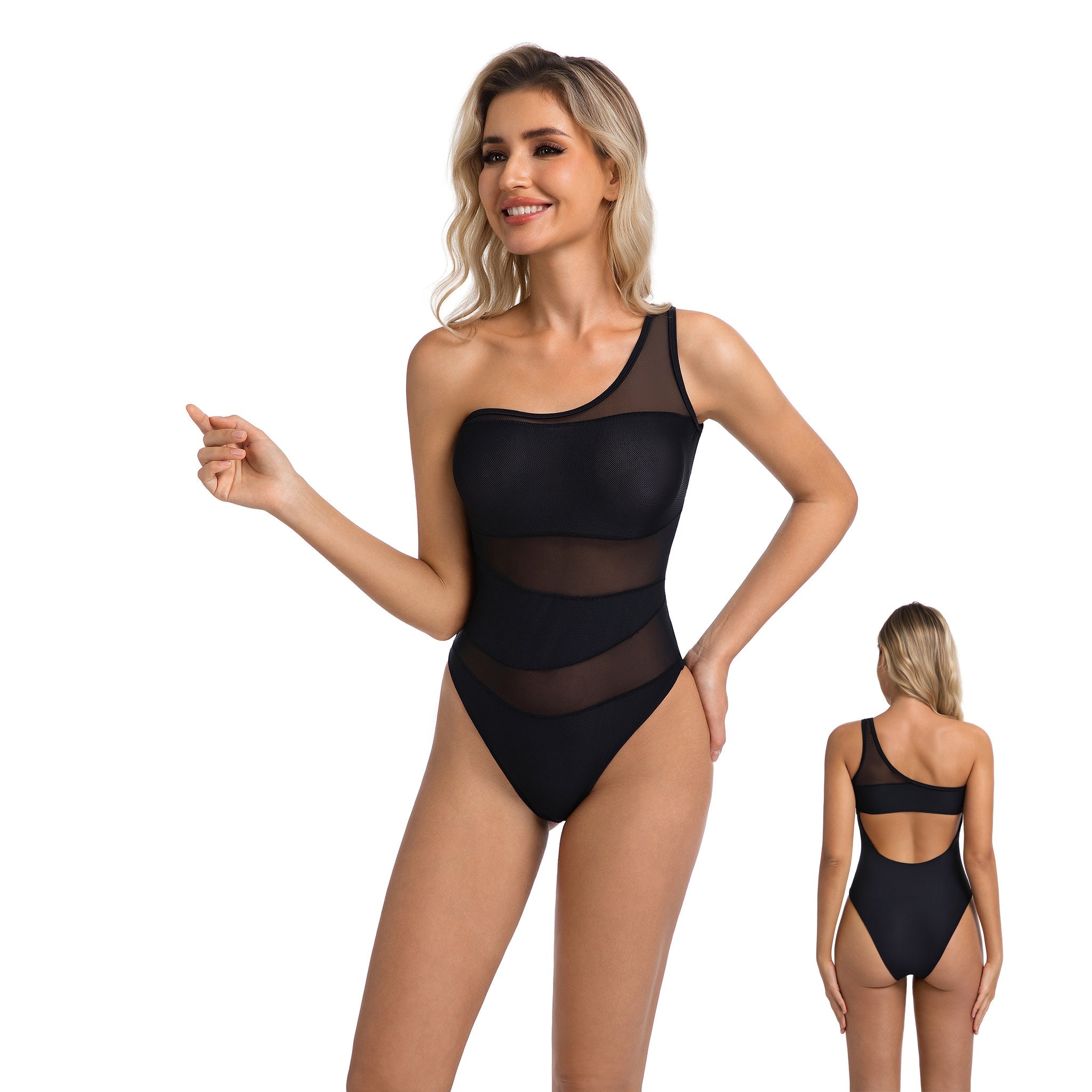 Sirocco | One-Shoulder Mesh Swimsuit
